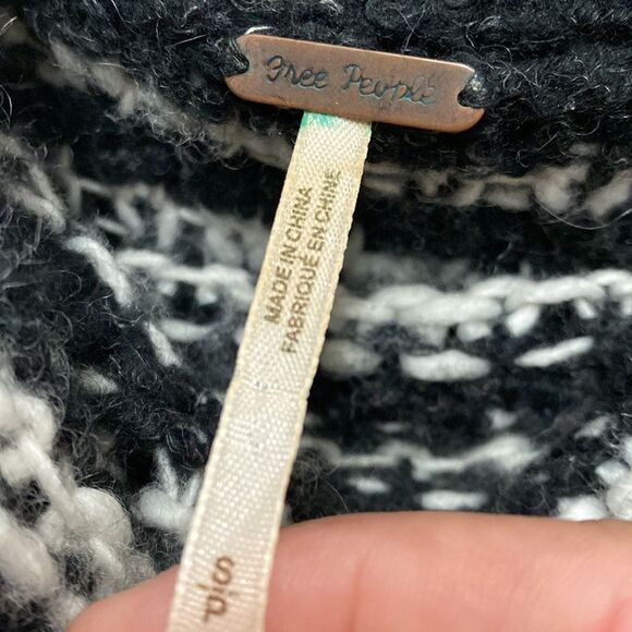 Free People Engineer Stripe Cowl Neck Sweater Small - Picture 2 of 5